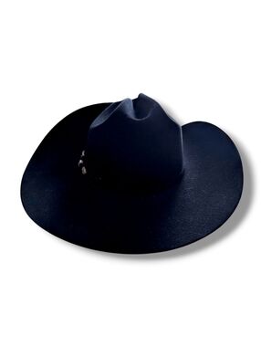 STETSON 4x Bar None Felt Cowboy Hat Regular Crown Black VINTAGE